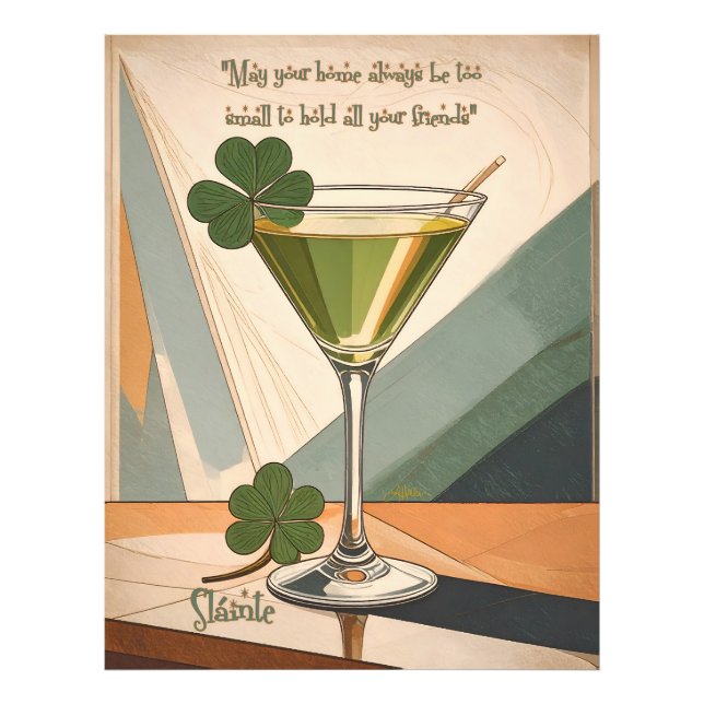 Impression Photo Art Moderne du Milieu du Siècle Shamrock Martini S (Devant)