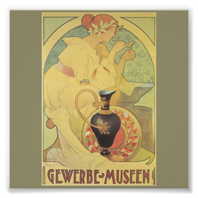 Impression Photo Art nouveau, Art déco, poster, G. ABBEGG, Gewerbe  (Devant)
