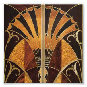 Impression Photo art Nouveau, art déco, vintage, couleurs en bois,