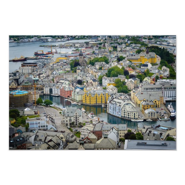 Impression Photo Art Nouveau ville Alesund, Norvège (Devant)