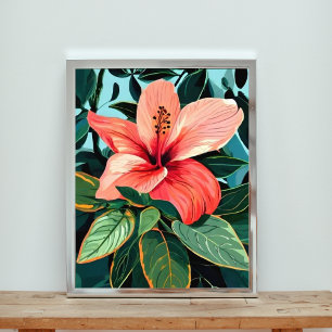 Impression Photo Art numérique de la fleur d'Hibiscus tropical