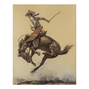 Impression Photo Art occidental "Bucking Horse" par Will James