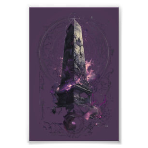 Impression Photo Art Occulte Obélisque Cosmique Violet Sombre