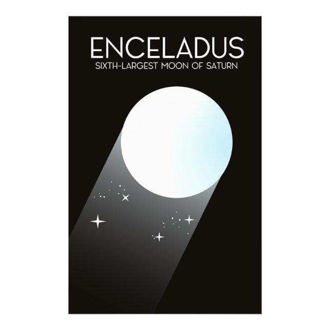 Impression Photo Art spatial d'Enceladus. (Devant)
