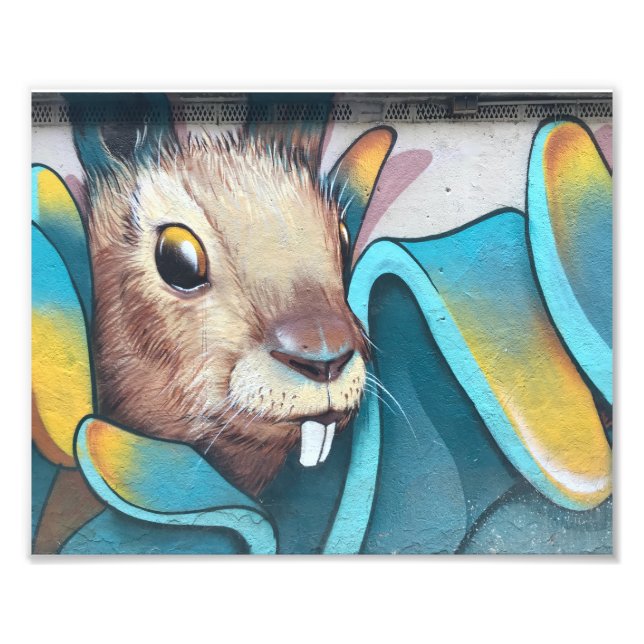 Impression Photo Art urbain lapin Art urbain peinture murale lapin  (Devant)