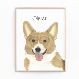 Impression Photo Artiste Personnalisé et Art de Corgi Blanc