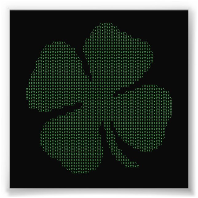Impression Photo Ascii Art Shamrock Four Leaf Clover (Devant)