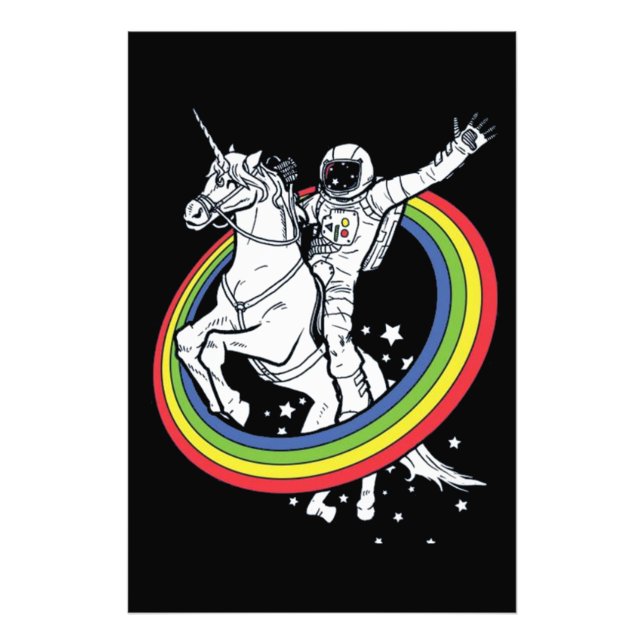 Impression Photo Astronaute chevauchant une licorne  (Devant)