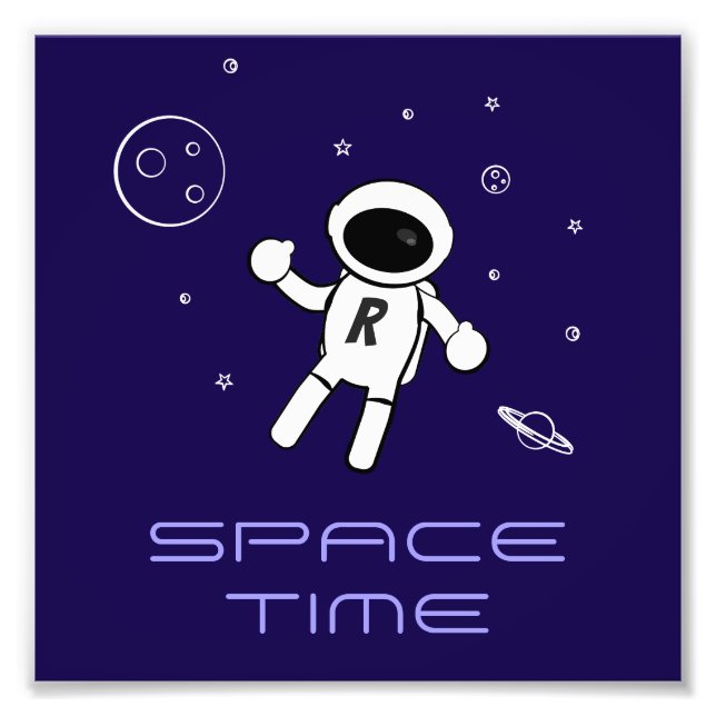 Impression Photo Astronaute dans l'espace - Art en violet, noir et  (Devant)