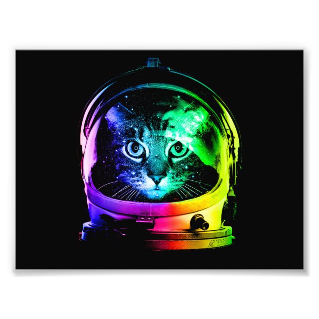 Impression Photo astronaute de chat coloré (Devant)