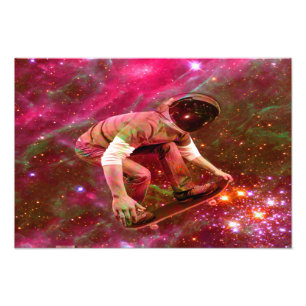 Impression Photo Astronaute skateboard