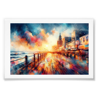 Impression Photo Atlantic City Boardwalk Sunset,