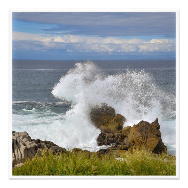 Impression Photo Atlantic Waves Crashing on Coastal Rocks Print (Devant)