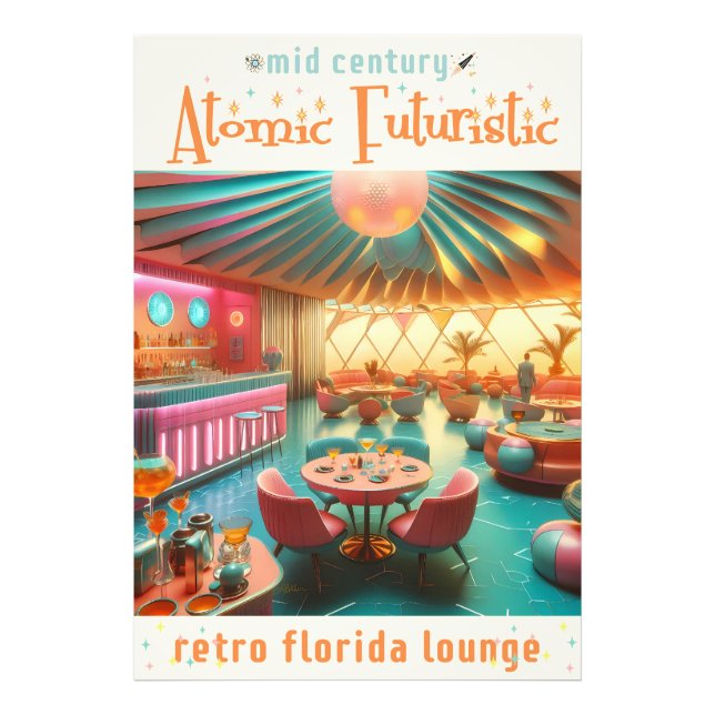 Impression Photo Atomic Futuristic Retro Florida Lounge (Devant)