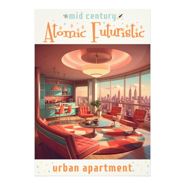 Impression Photo Atomic Futuristic Urban Apartment (Devant)