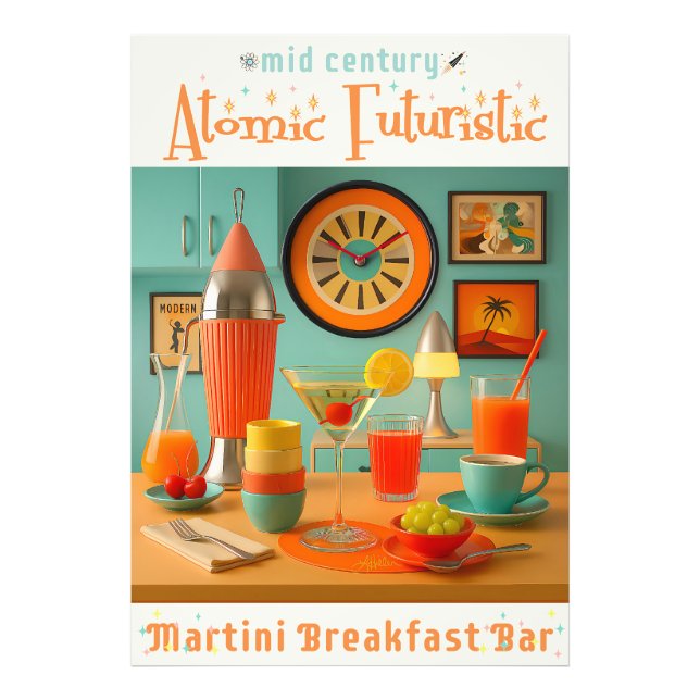 Impression Photo Atomic Retro Futuristic Martini Breakfast Bar (Devant)