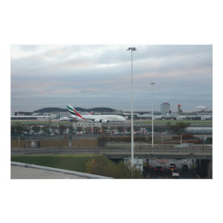 Impression Photo Atterrissage nocturne à l'aéroport de Londres