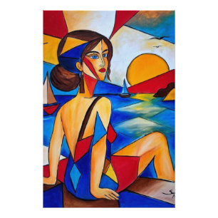 Impression Photo Au bord de la mer - Peinture cubiste