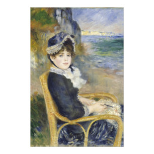 Impression Photo Au bord de la mer, portrait à l'huile, Renoir