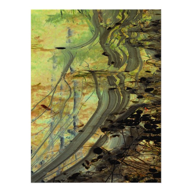 Impression Photo "Au-dessus d'un barrage castor I" Étang abstrait a (Devant)