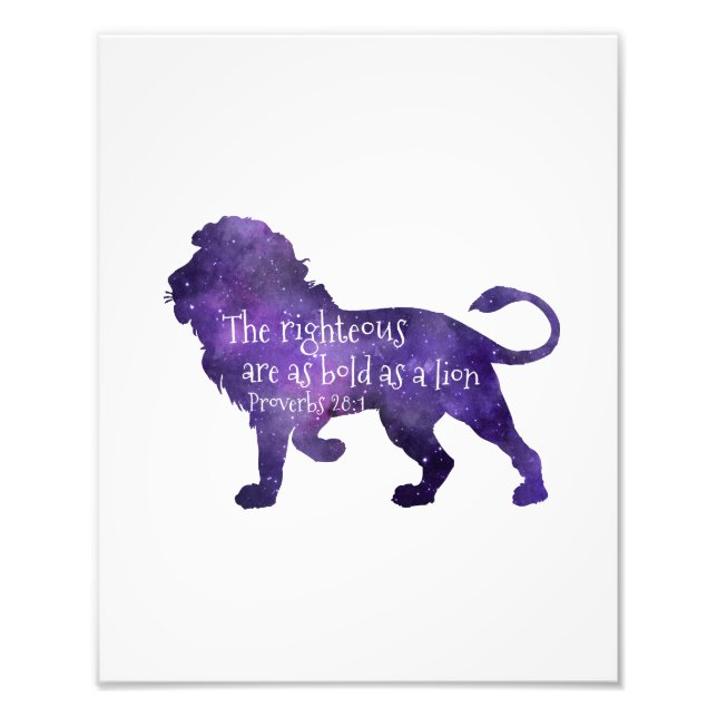 Impression Photo Audacieux comme un lion - Verset biblique (Devant)