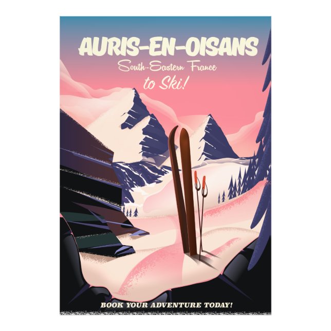 Impression Photo AURIS-EN-OISANS France affiche de ski (Devant)