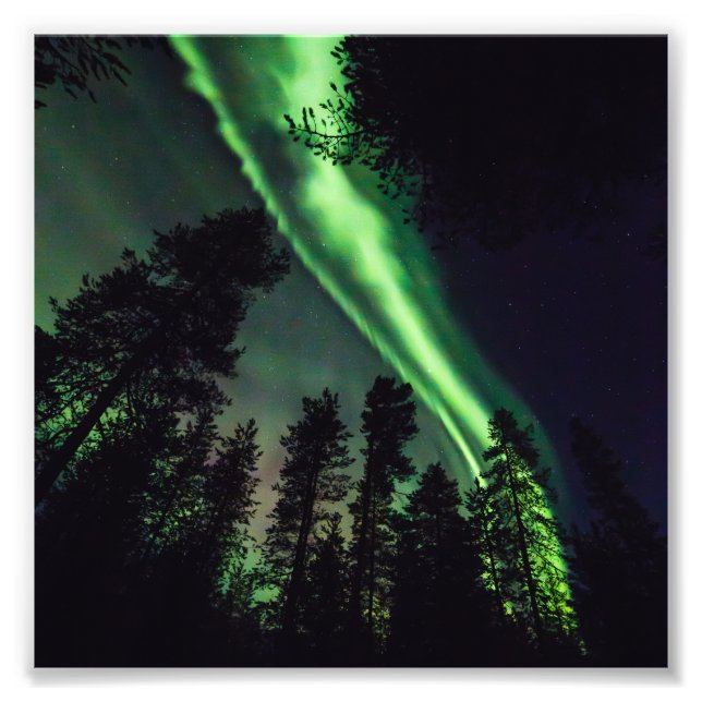 Impression Photo Aurora borealis en Laponie finlandaise (Devant)