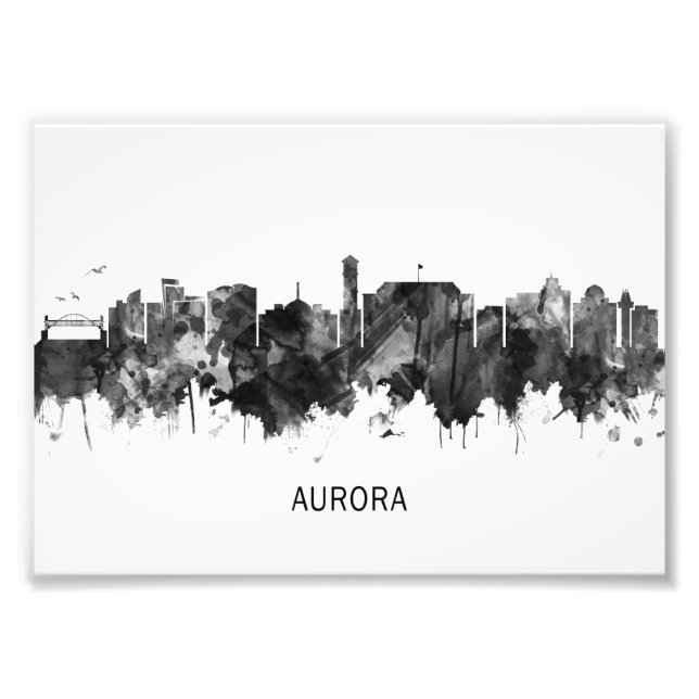 Impression Photo Aurora Colorado Skyline BW (Devant)
