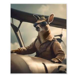 Impression Photo Aussie Kangaroo Avion Pilote,