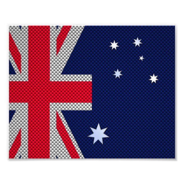 Impression Photo Australie Drapeau Design en fibre de carbone Style (Devant)