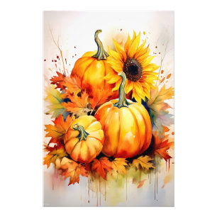 Impression Photo Automne Citrouille & Tournesol