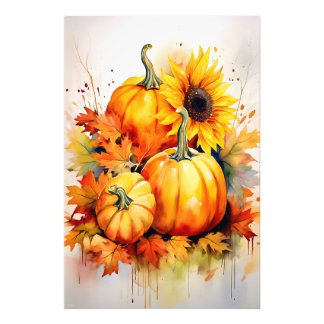 Impression Photo Automne Citrouille & Tournesol