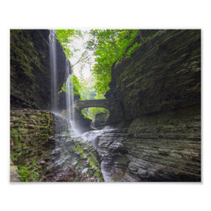 Impression Photo Automnes d'arc-en-ciel et cascade, gorge de