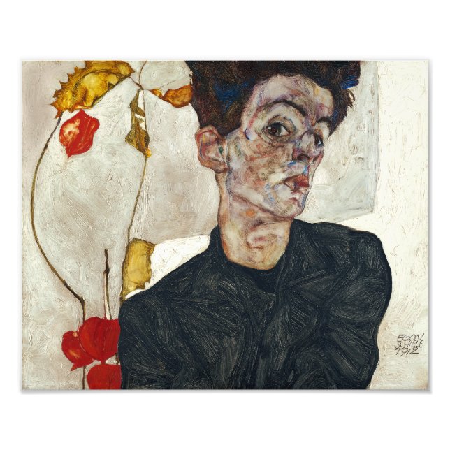 Impression Photo Autoportrait avec Physalis | Egon Schiele | (Devant)