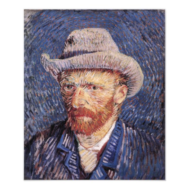 Impression Photo Autoportrait de Van Gogh avec Casquette (Devant)