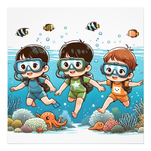 Impression Photo Aventure sous-marine avec des amis (Devant)