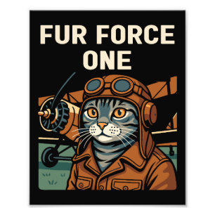 Impression Photo Aviator Cat Flying Feline Commander