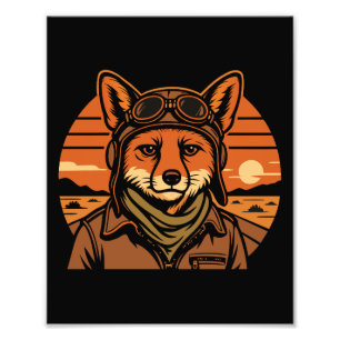 Impression Photo Aviator Fox Flying Foxy Wings