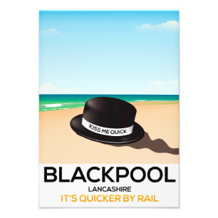 Impression Photo Avis de train de voyage casquette Blackpool "baise