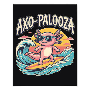 Impression Photo Axolotl Axo-Palooza parodie du style de surf sur l