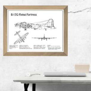 Impression Photo B-17 Forteresse Volante - Plan de plan d'avion BD