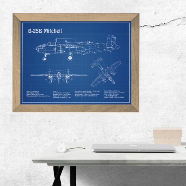 Impression Photo B-25B Mitchell Doolittle - Plan d'avion AD (Créateur téléchargé)