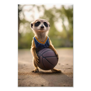 Impression Photo Baby Meerkat Joueur de basket-ball,
