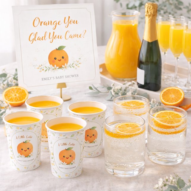 Impression Photo Baby Shower A Little Cutie Orange (Créateur téléchargé)