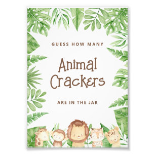 Impression Photo Baby shower de jeu Safari Guess - Panneau modifiab