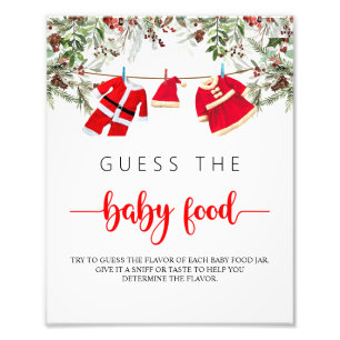 Impression Photo Baby shower de Noël Guess the Baby Food Sign