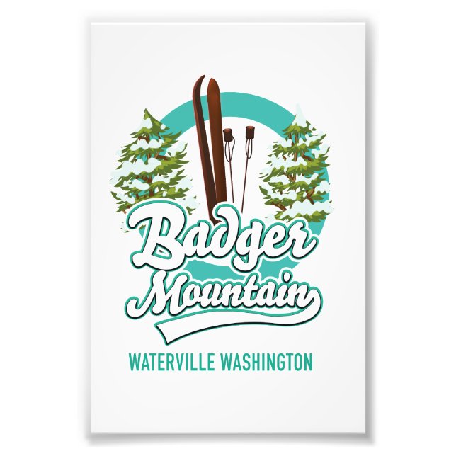 Impression Photo Badger Mountain Waterville Washington logo du ski (Devant)