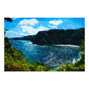 Impression Photo Baie sur la route à l'abrégé sur Hana Maui Hawa