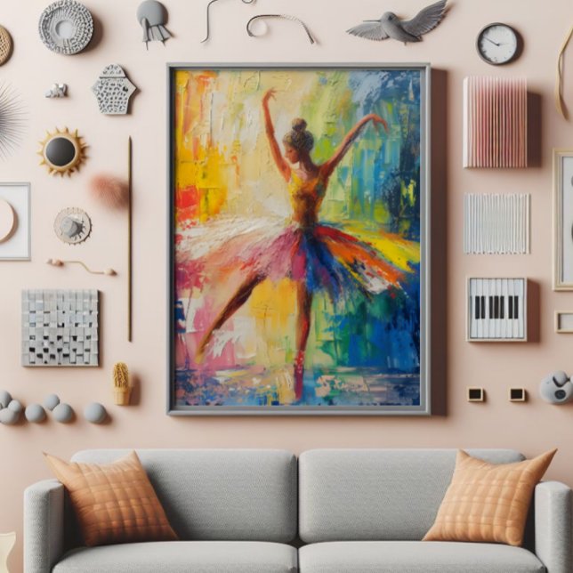 Impression Photo Ballerina Art Abstrait coloré (Créateur téléchargé)