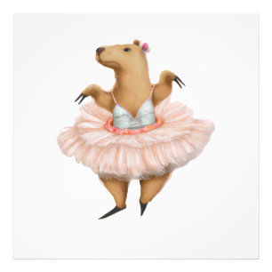 Impression Photo Ballerina Capybara en jupe Tutu rose